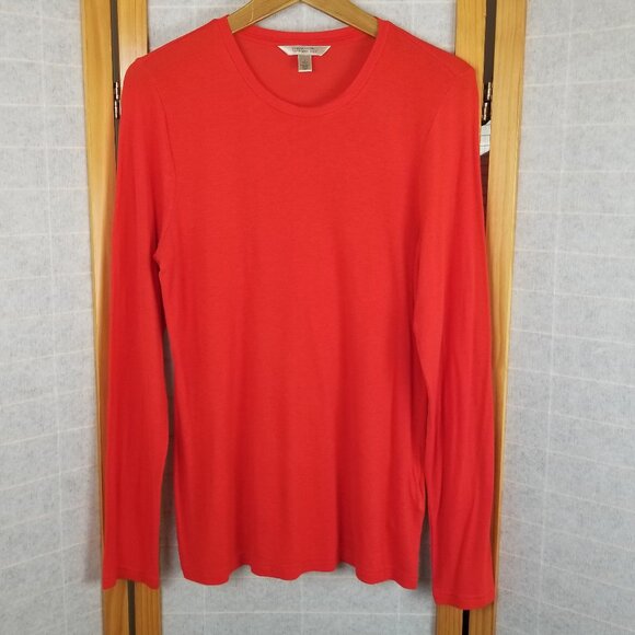 Women's Banana Republic Red Crew Neck Sweater Size Large Lightweight Wool Blend - Picture 1 of 5